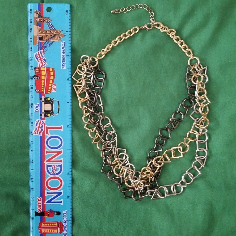 Tri-Stranded Chain Necklace - Picture 4 of 4